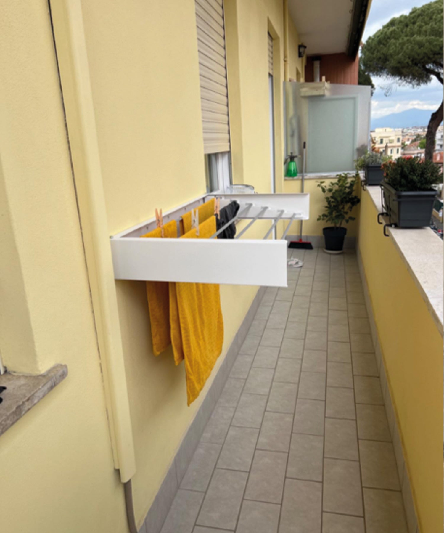 installation foxydry hide outdoor balcony yellow ok